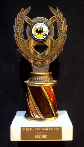 Pedal car marathon trophy, 1990 (2nd place)