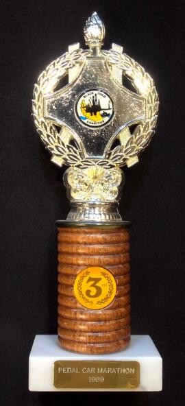 Pedal car marathon trophy, 1989 (3rd place)